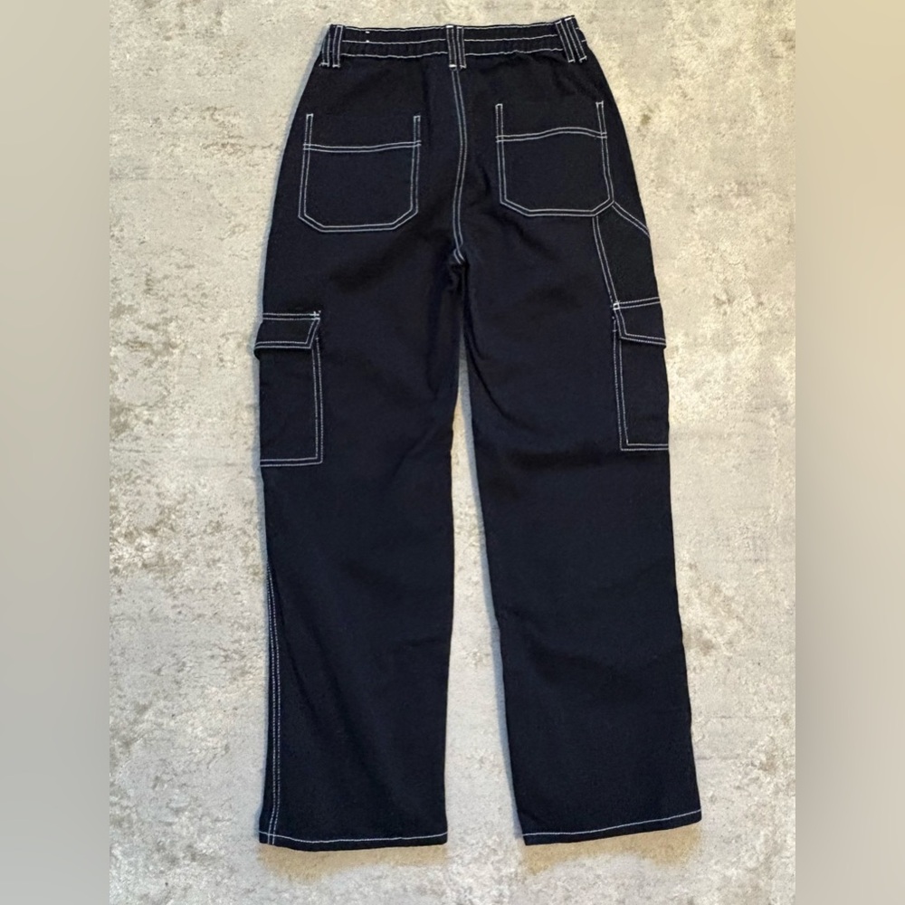 Ardene Cargo Utility Denim Wide Leg High Waist 90s Skater Jeans Size Small - Picture 11 of 14